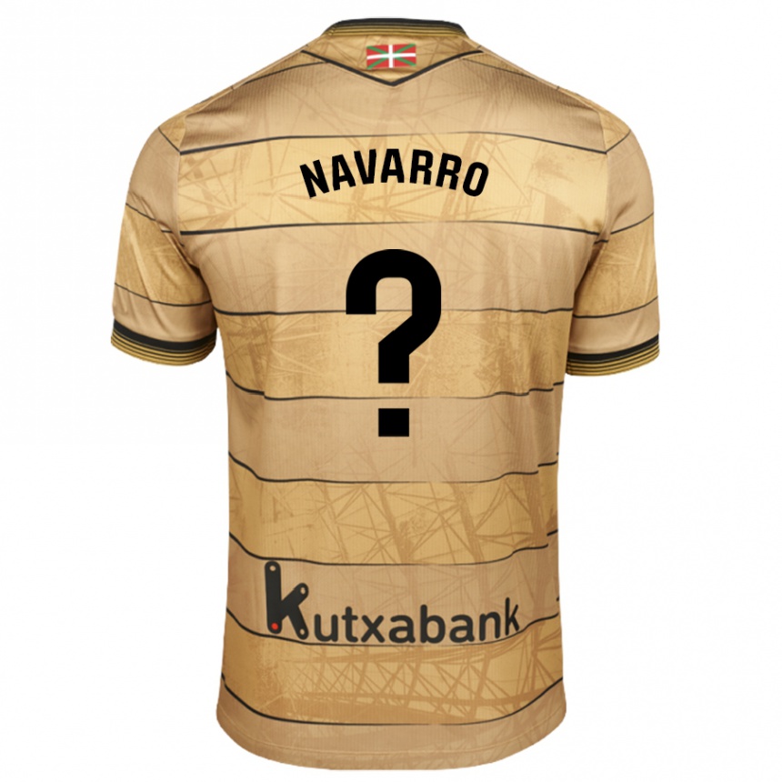 Niño Fútbol Camiseta Robert Navarro #0 Marrón 2ª Equipación 2024/25