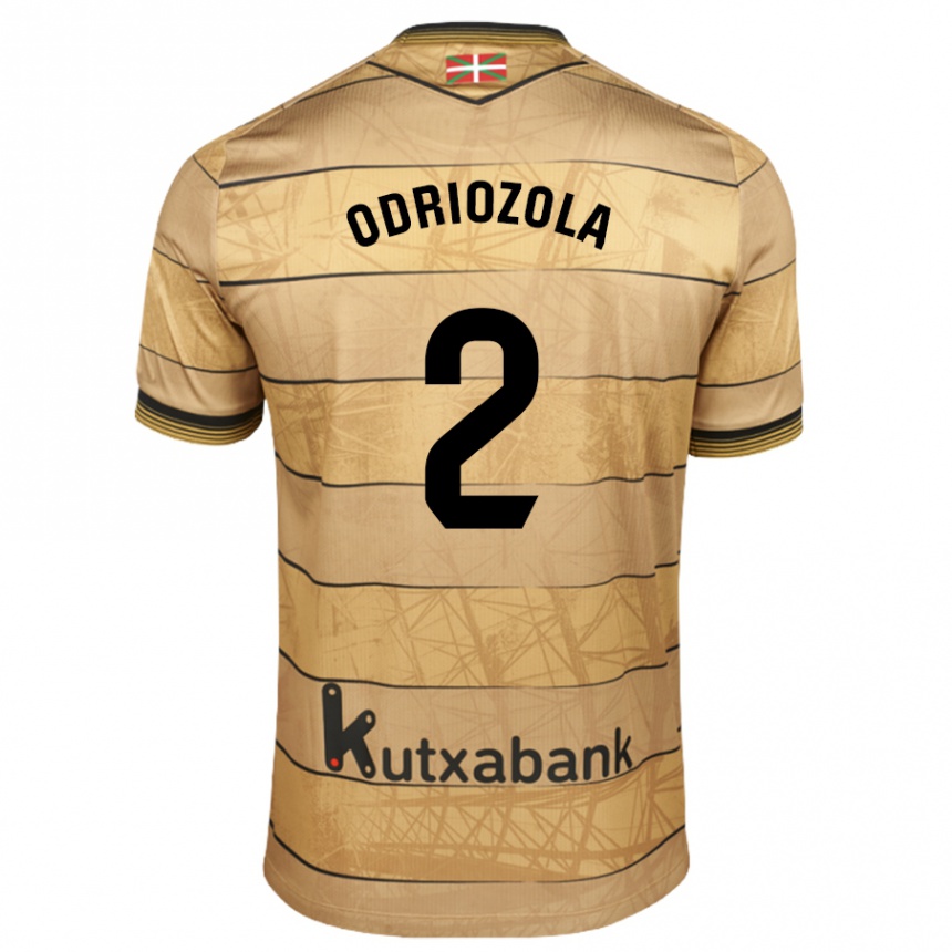 Niño Fútbol Camiseta Alvaro Odriozola #2 Marrón 2ª Equipación 2024/25