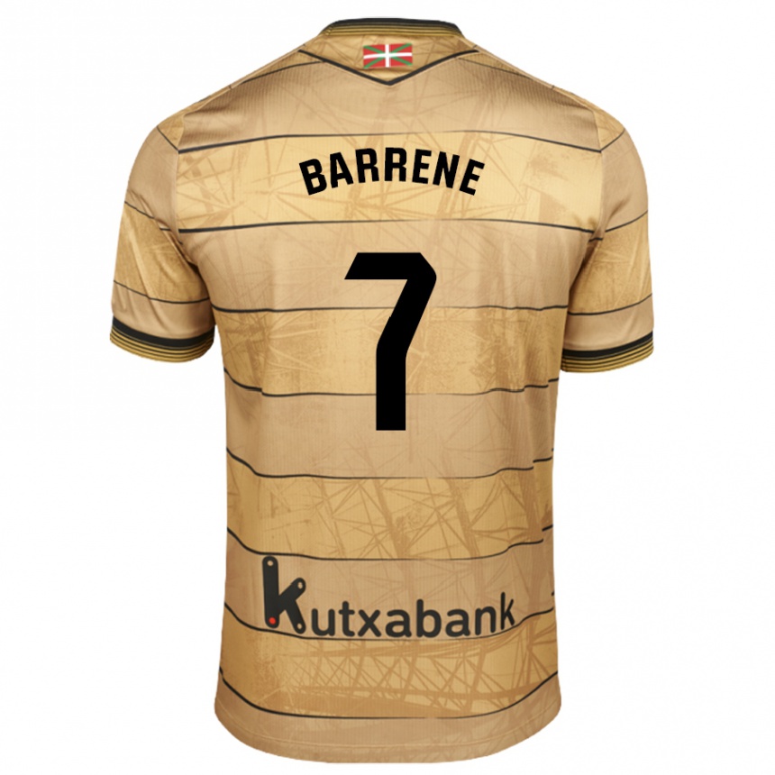 Niño Fútbol Camiseta Ander Barrene #7 Marrón 2ª Equipación 2024/25