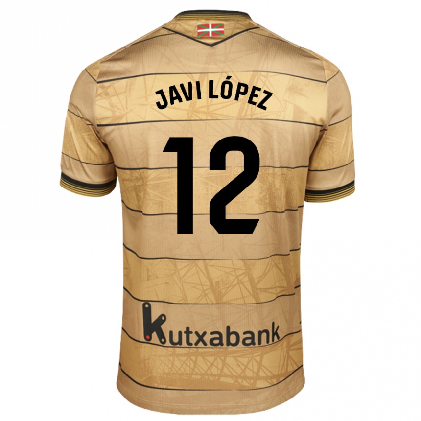 Niño Fútbol Camiseta Javi López #12 Marrón 2ª Equipación 2024/25