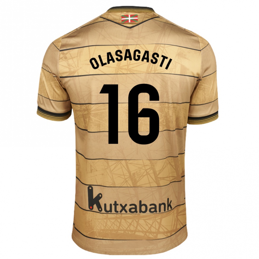 Niño Fútbol Camiseta Jon Ander Olasagasti #16 Marrón 2ª Equipación 2024/25