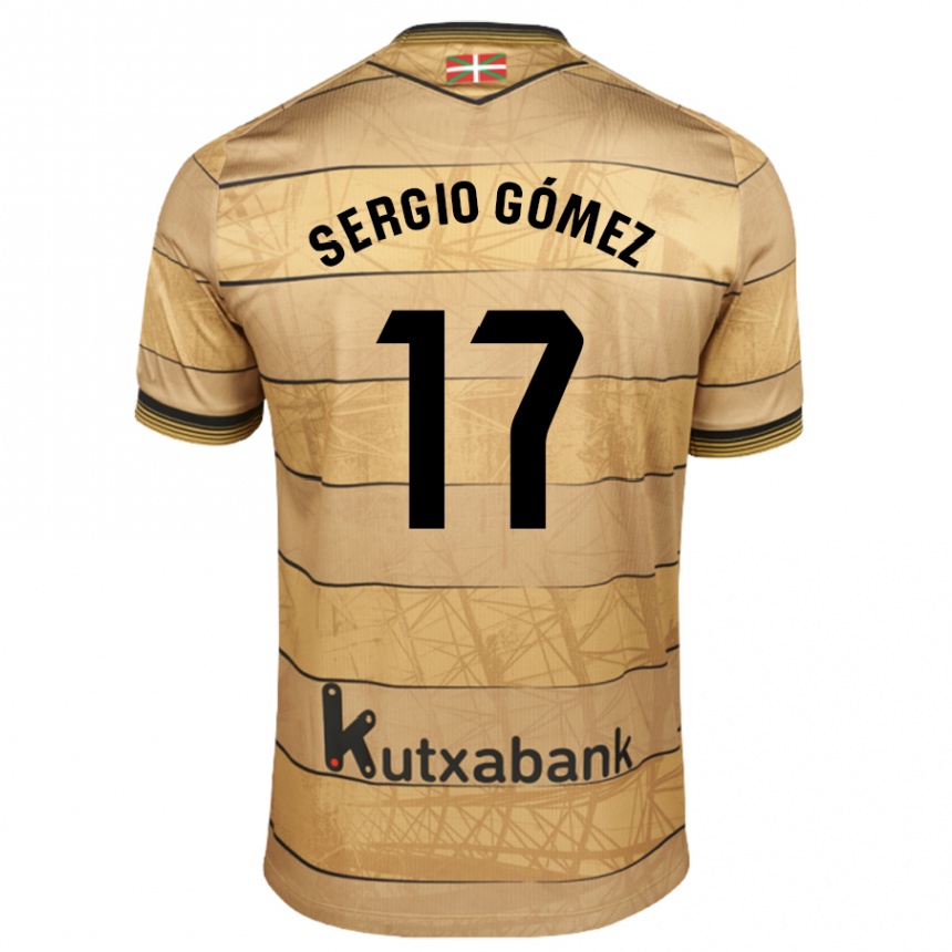 Niño Fútbol Camiseta Sergio Gómez #17 Marrón 2ª Equipación 2024/25