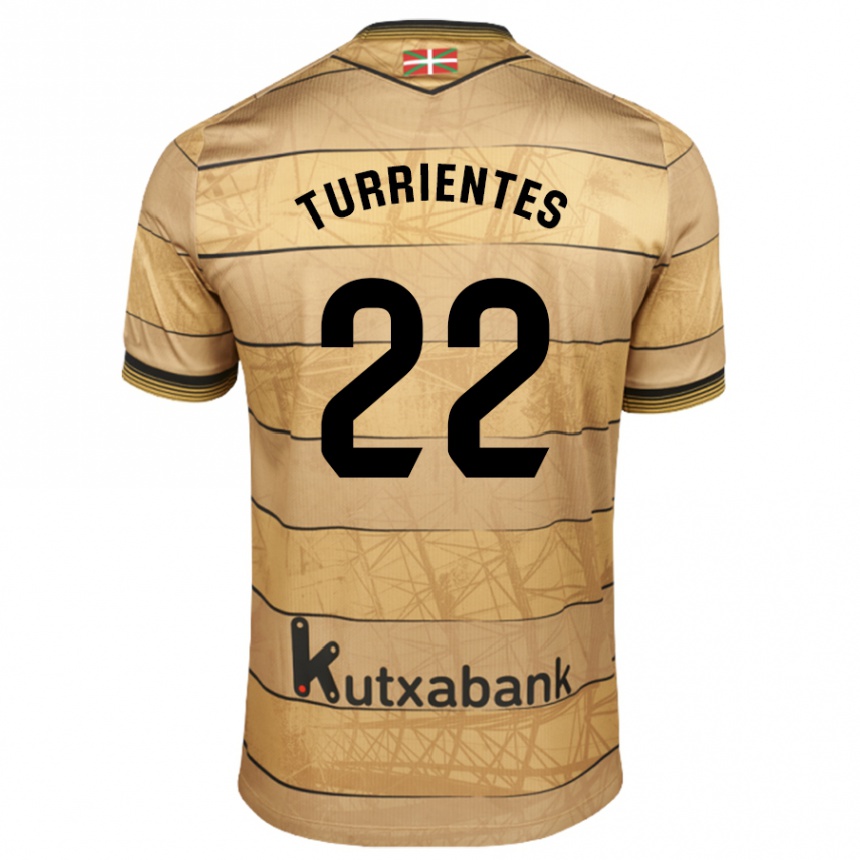 Niño Fútbol Camiseta Beñat Turrientes #22 Marrón 2ª Equipación 2024/25