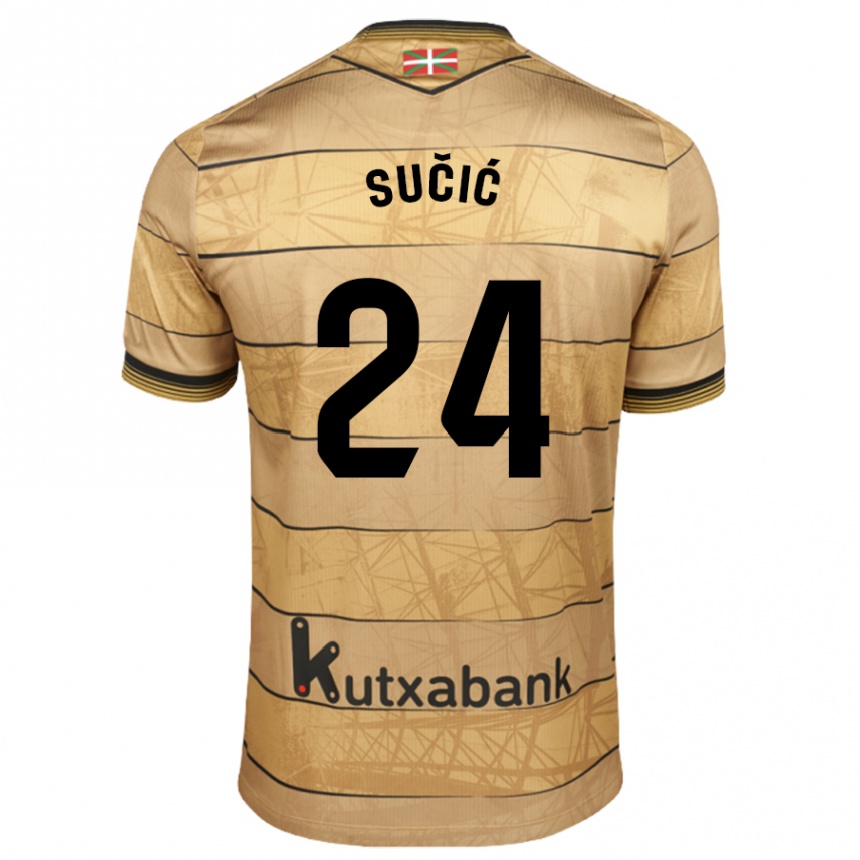 Niño Fútbol Camiseta Luka Sucic #24 Marrón 2ª Equipación 2024/25