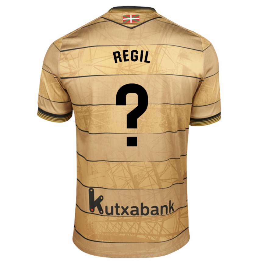 Niño Fútbol Camiseta Markel Regil #0 Marrón 2ª Equipación 2024/25