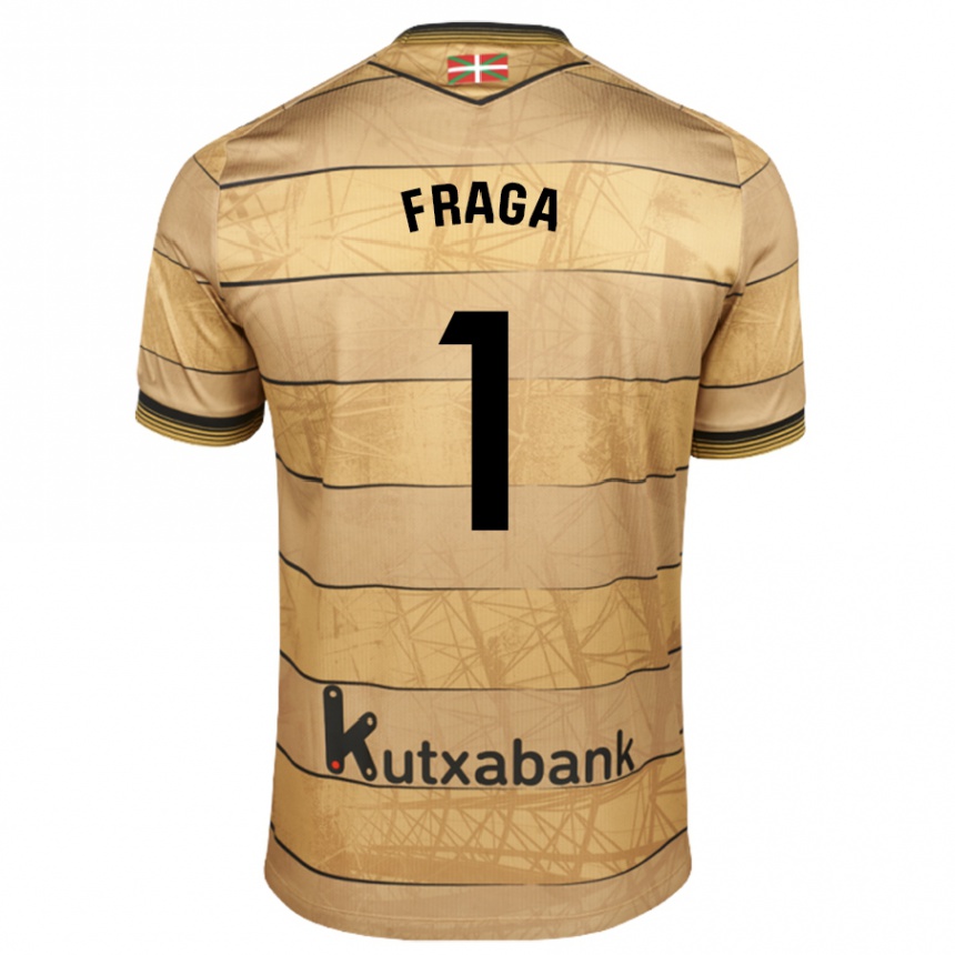 Niño Fútbol Camiseta Aitor Fraga #1 Marrón 2ª Equipación 2024/25