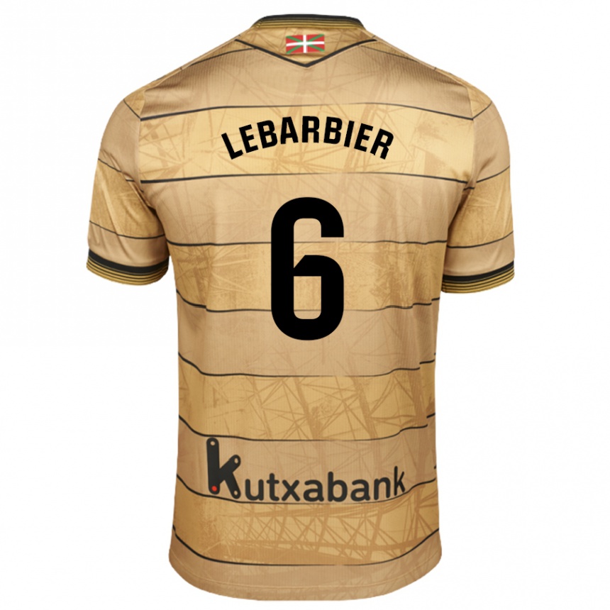 Niño Fútbol Camiseta Alex Lebarbier #6 Marrón 2ª Equipación 2024/25