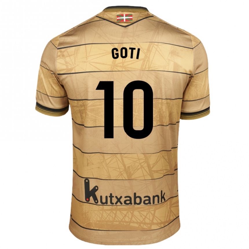 Niño Fútbol Camiseta Mikel Goti #10 Marrón 2ª Equipación 2024/25