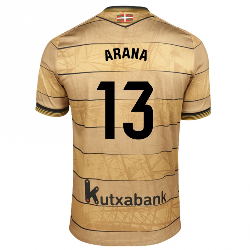 Niño Fútbol Camiseta Egoitz Arana #13 Marrón 2ª Equipación 2024/25