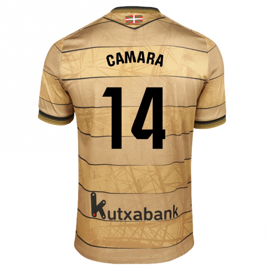 Niño Fútbol Camiseta Ibra Cámara #14 Marrón 2ª Equipación 2024/25