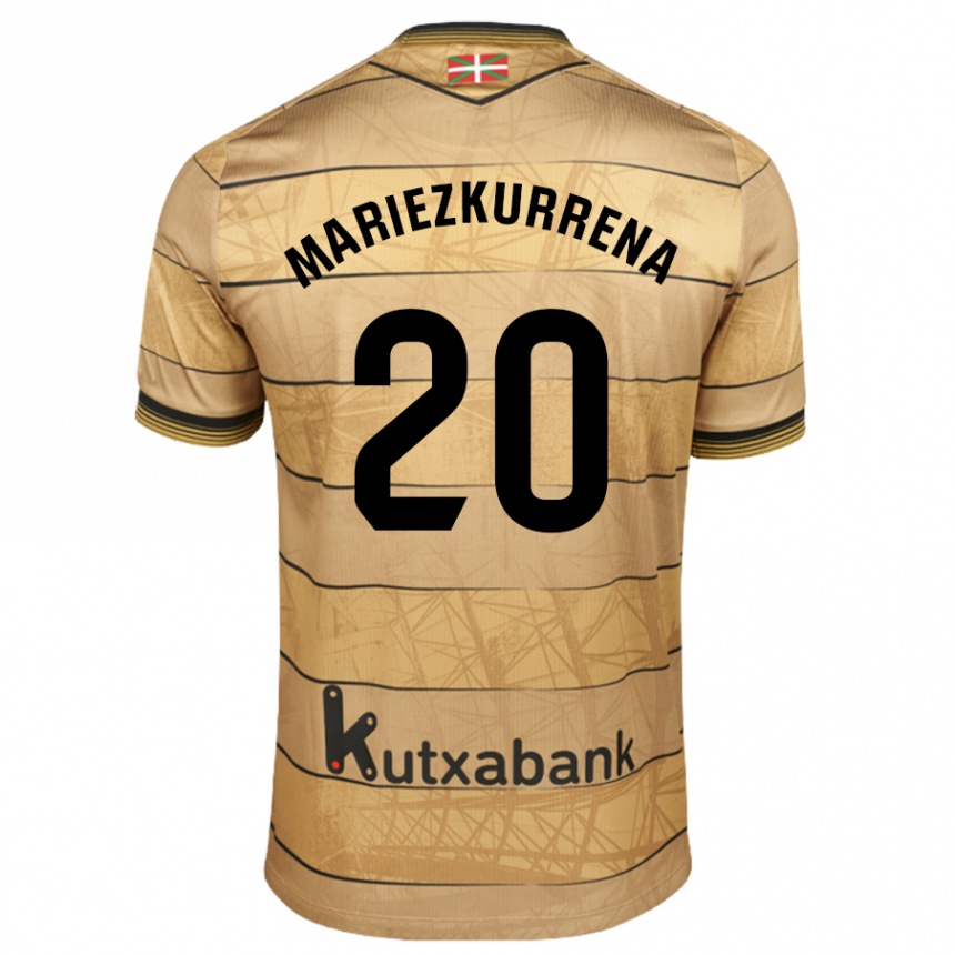 Niño Fútbol Camiseta Arkaitz Mariezkurrena #20 Marrón 2ª Equipación 2024/25