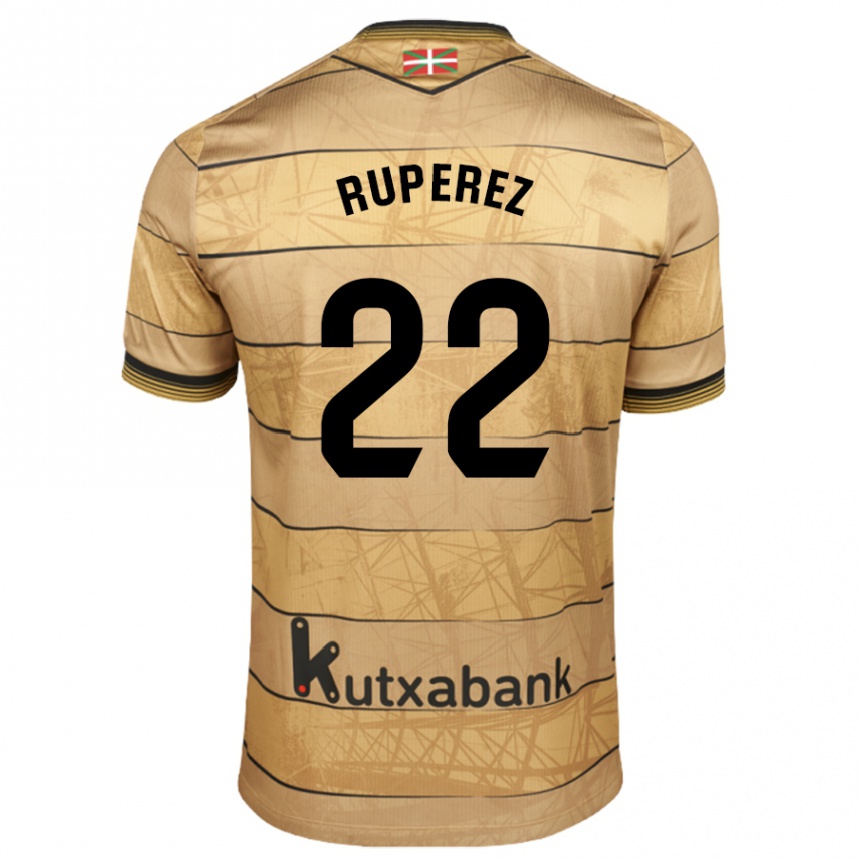 Niño Fútbol Camiseta Iñaki Rupérez #22 Marrón 2ª Equipación 2024/25