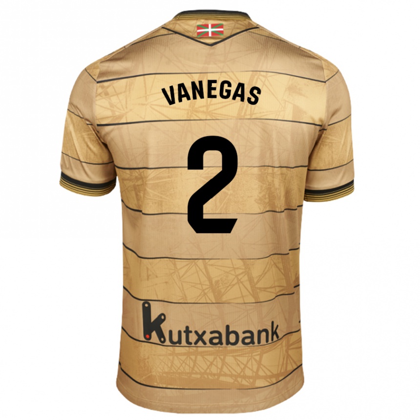 Niño Fútbol Camiseta Manuela Vanegas Cataño #2 Marrón 2ª Equipación 2024/25