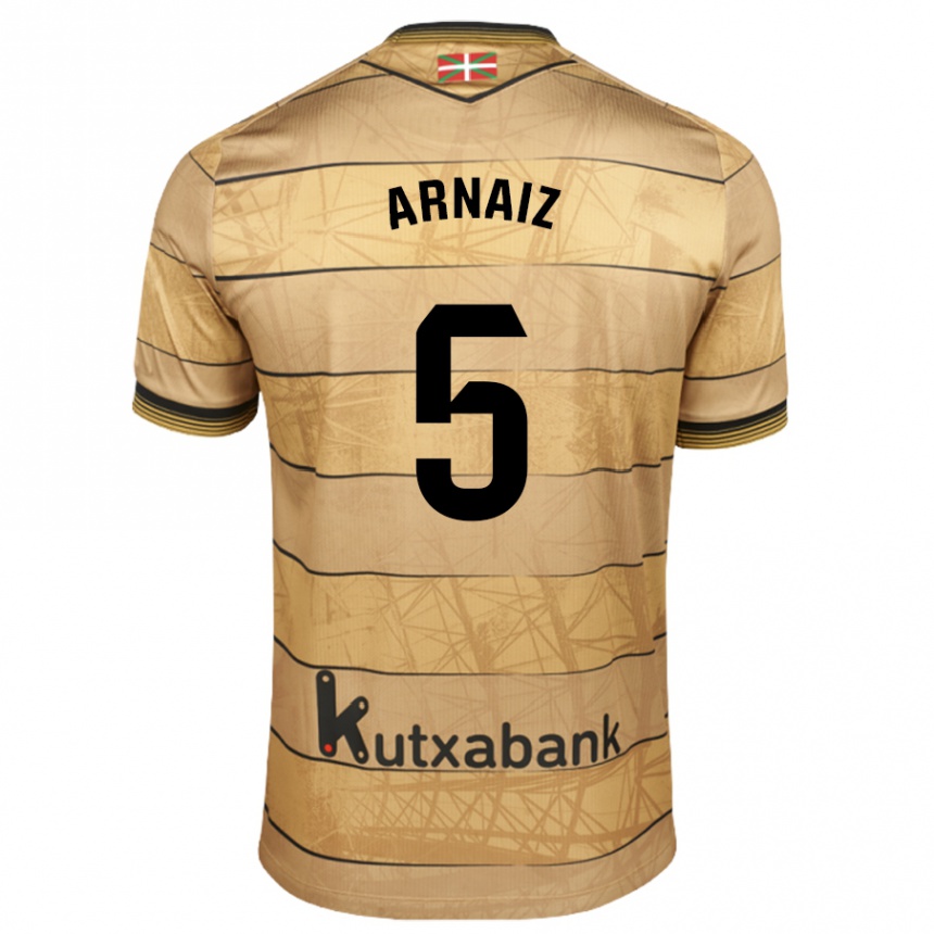 Niño Fútbol Camiseta Iris Arnaiz #5 Marrón 2ª Equipación 2024/25