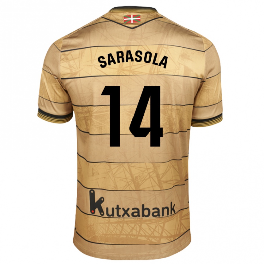 Niño Fútbol Camiseta Izarne Sarasola Beain #14 Marrón 2ª Equipación 2024/25