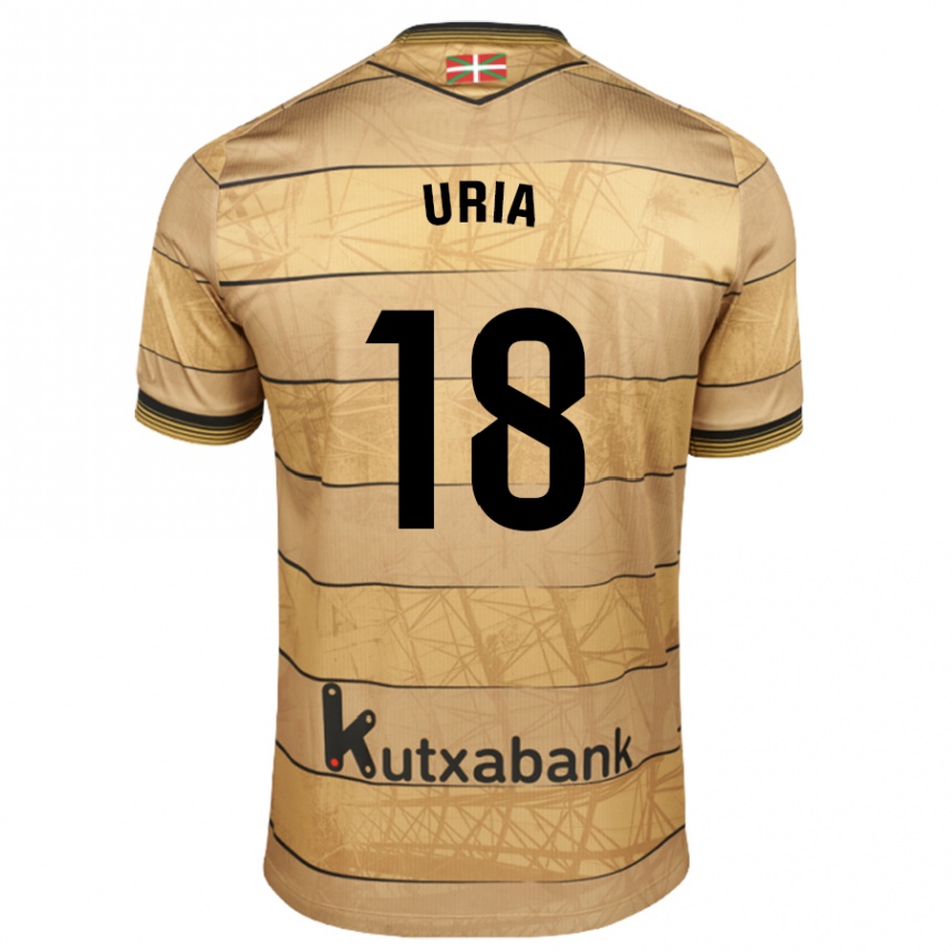 Niño Fútbol Camiseta Mirari Uria Gabilondo #18 Marrón 2ª Equipación 2024/25