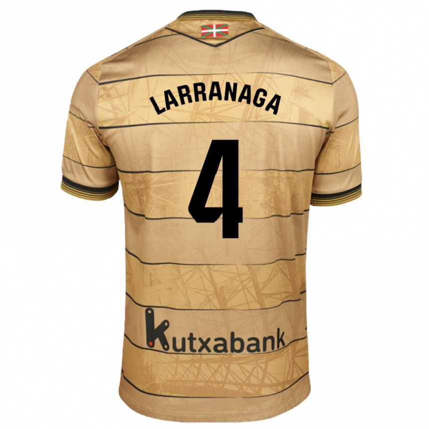 Niño Fútbol Camiseta Aitor Larrañaga #4 Marrón 2ª Equipación 2024/25