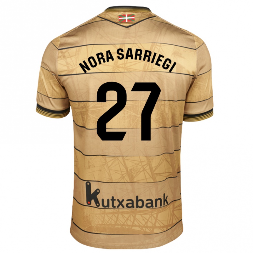 Niño Fútbol Camiseta Nora Sarriegi Galdos #27 Marrón 2ª Equipación 2024/25