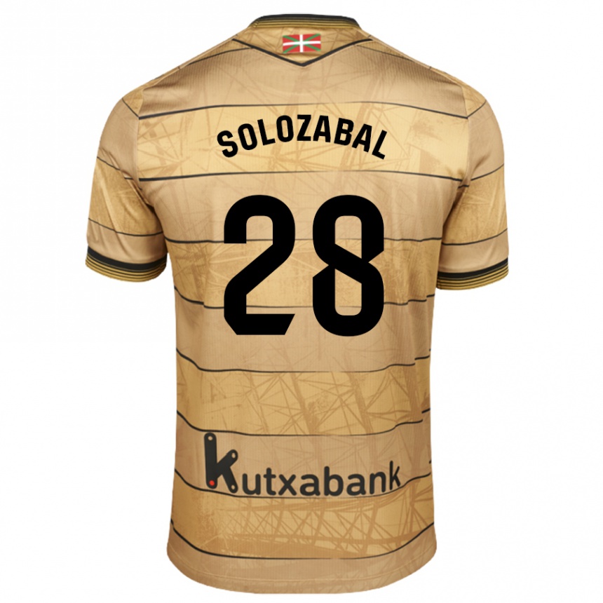 Niño Fútbol Camiseta Malen Solozabal Ibarra #28 Marrón 2ª Equipación 2024/25