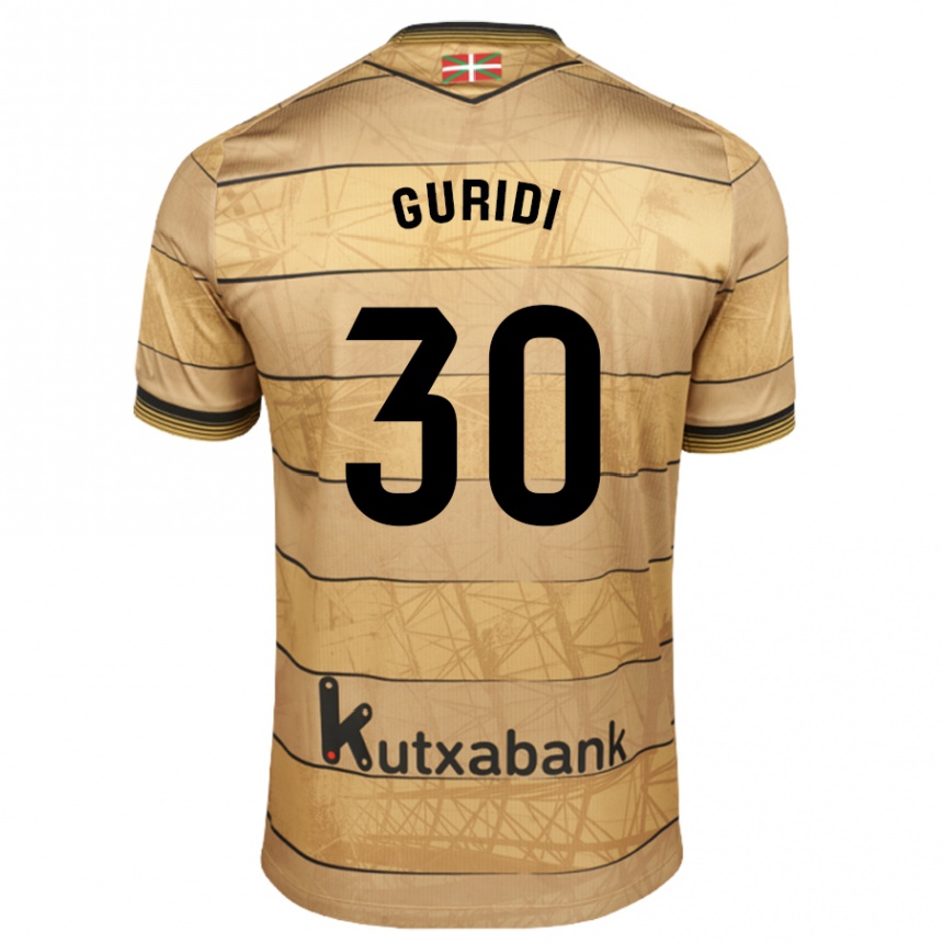 Niño Fútbol Camiseta Elene Guridi Mesonero #30 Marrón 2ª Equipación 2024/25