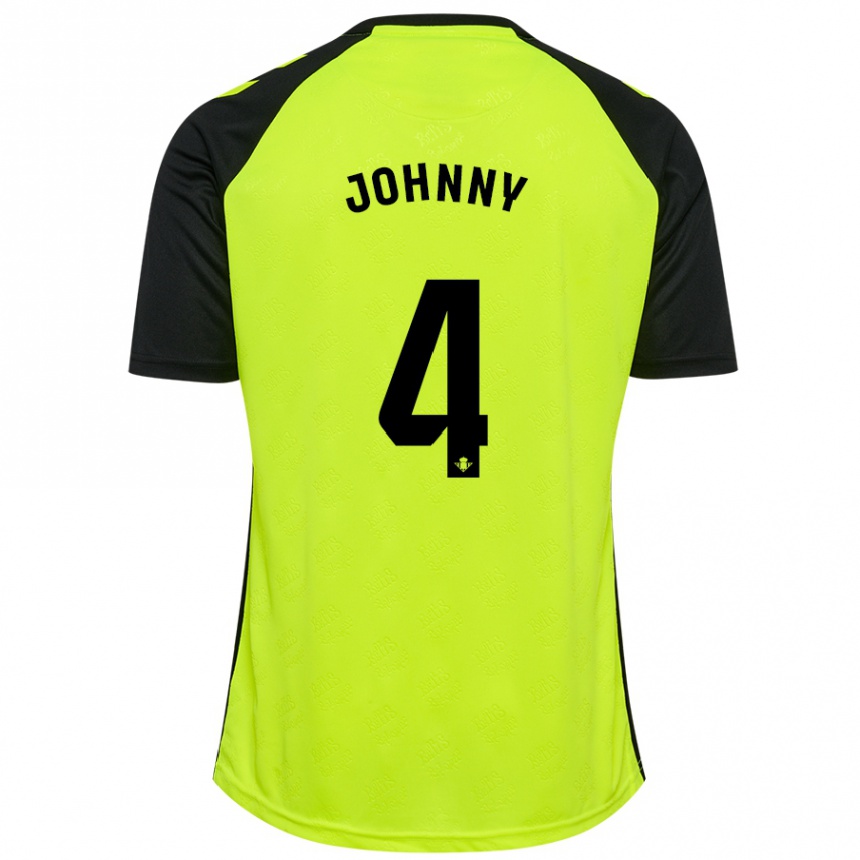 Niño Fútbol Camiseta Johnny Cardoso #4 Amarillo Fluorescente Negro 2ª Equipación 2024/25