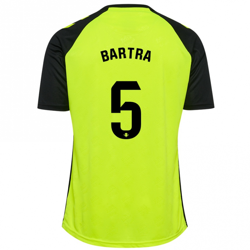 Niño Fútbol Camiseta Marc Bartra #5 Amarillo Fluorescente Negro 2ª Equipación 2024/25