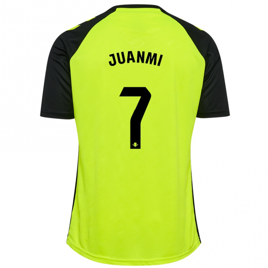 Niño Fútbol Camiseta Juanmi #7 Amarillo Fluorescente Negro 2ª Equipación 2024/25