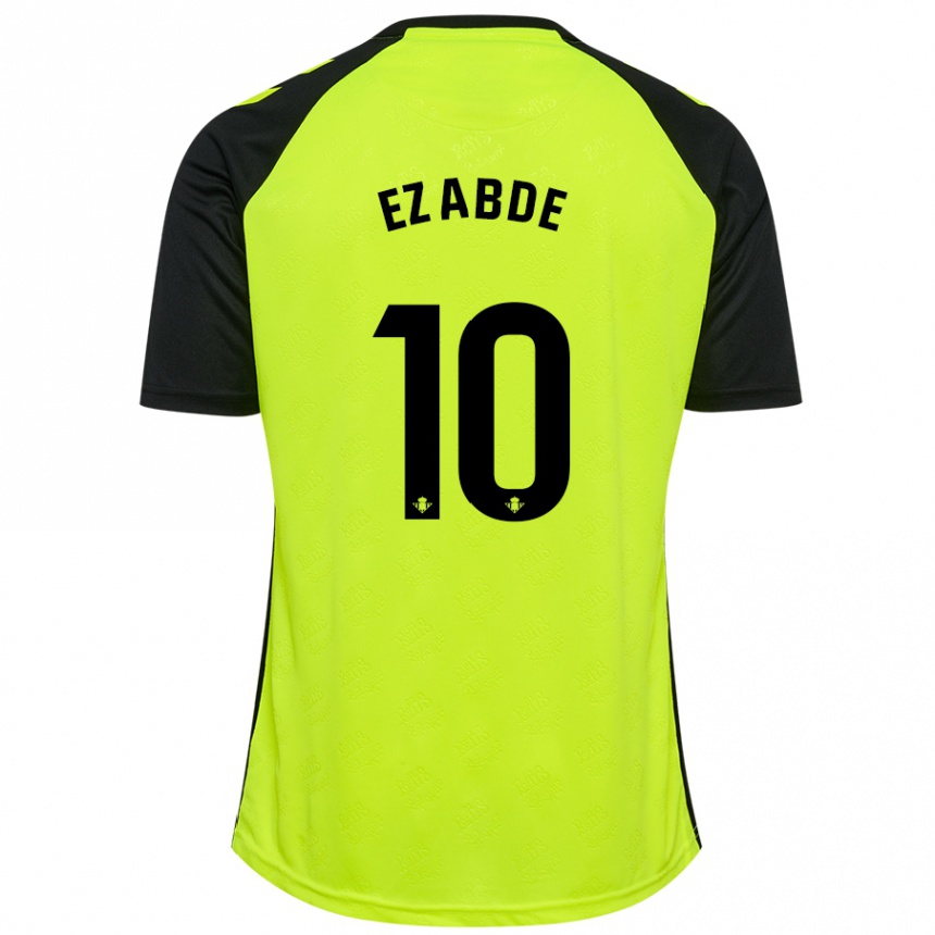 Niño Fútbol Camiseta Abde Ezzalzouli #10 Amarillo Fluorescente Negro 2ª Equipación 2024/25