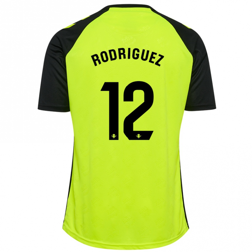 Niño Fútbol Camiseta Ricardo Rodríguez #12 Amarillo Fluorescente Negro 2ª Equipación 2024/25