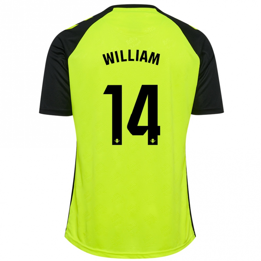 Niño Fútbol Camiseta William Carvalho #14 Amarillo Fluorescente Negro 2ª Equipación 2024/25