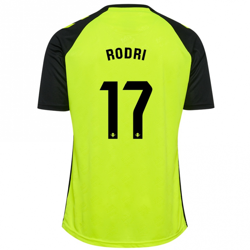 Niño Fútbol Camiseta Rodri Sánchez #17 Amarillo Fluorescente Negro 2ª Equipación 2024/25