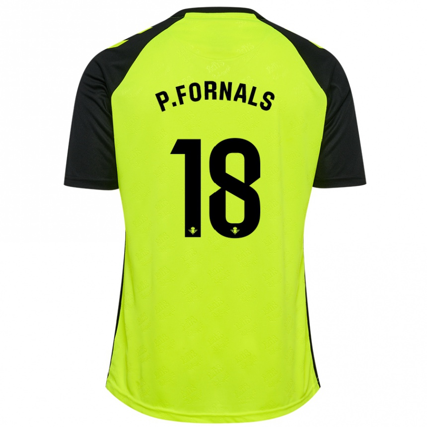 Niño Fútbol Camiseta Pablo Fornals #18 Amarillo Fluorescente Negro 2ª Equipación 2024/25