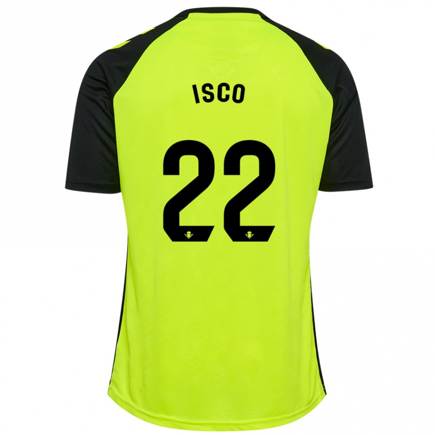 Niño Fútbol Camiseta Isco #22 Amarillo Fluorescente Negro 2ª Equipación 2024/25