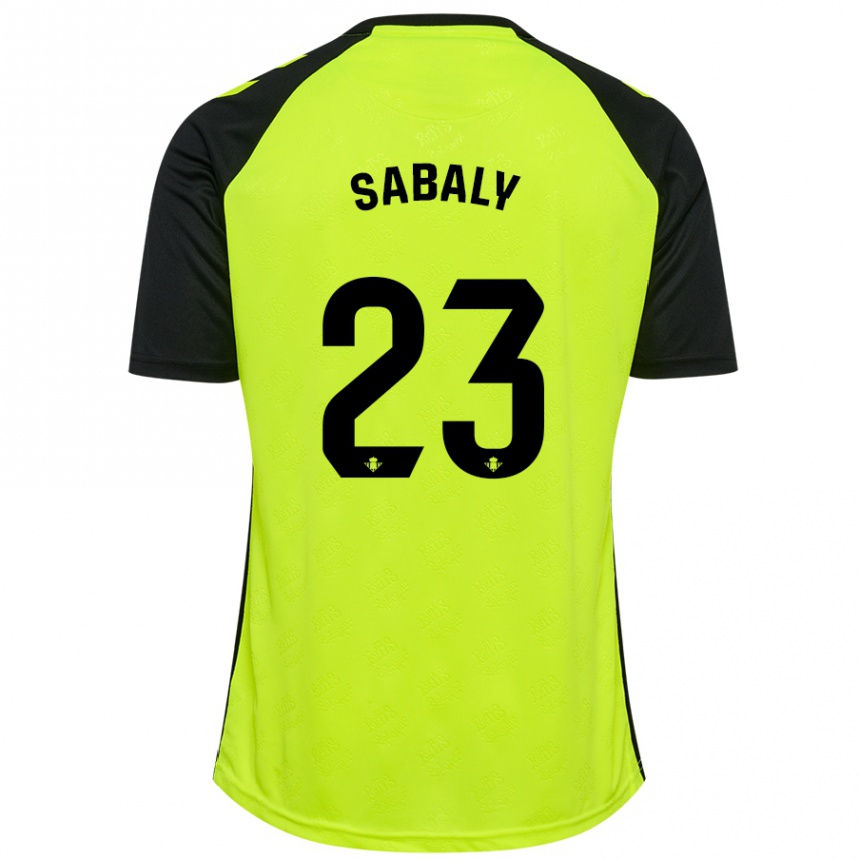 Niño Fútbol Camiseta Youssouf Sabaly #23 Amarillo Fluorescente Negro 2ª Equipación 2024/25