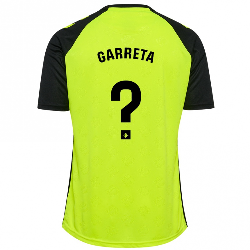 Niño Fútbol Camiseta Félix Garreta #0 Amarillo Fluorescente Negro 2ª Equipación 2024/25