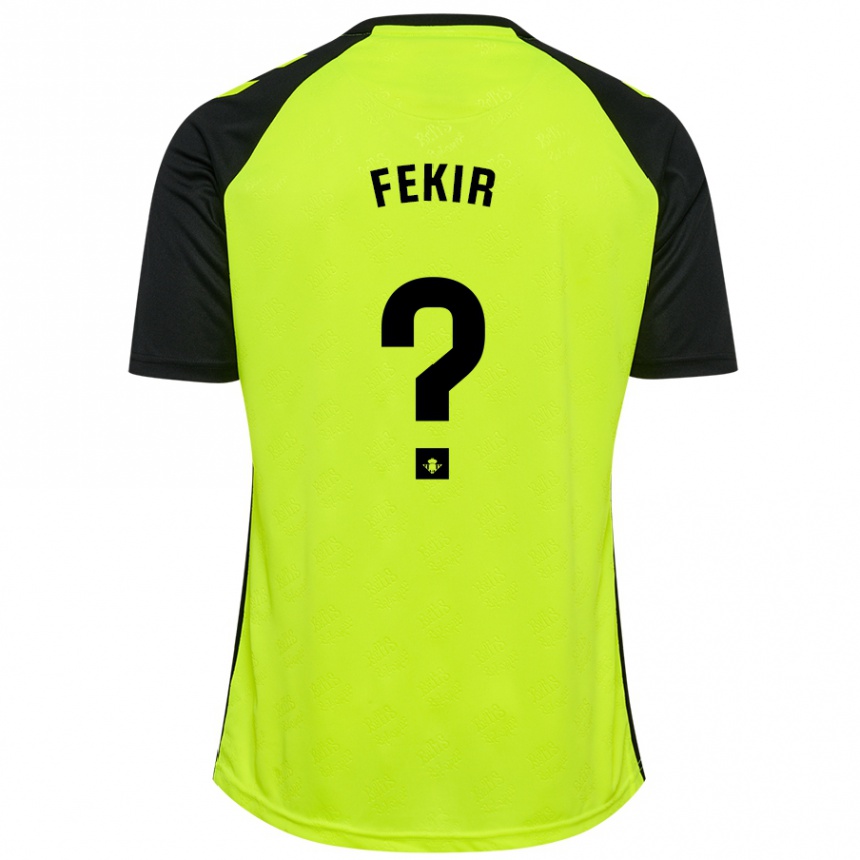 Niño Fútbol Camiseta Yassin Fekir #0 Amarillo Fluorescente Negro 2ª Equipación 2024/25