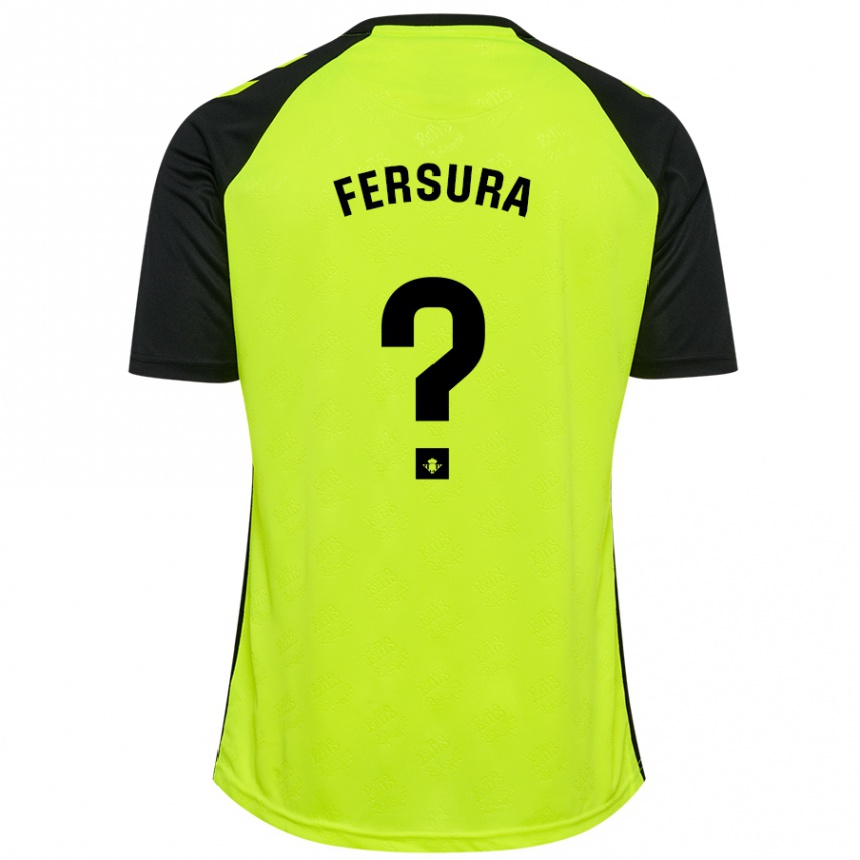 Niño Fútbol Camiseta João Fersura #0 Amarillo Fluorescente Negro 2ª Equipación 2024/25