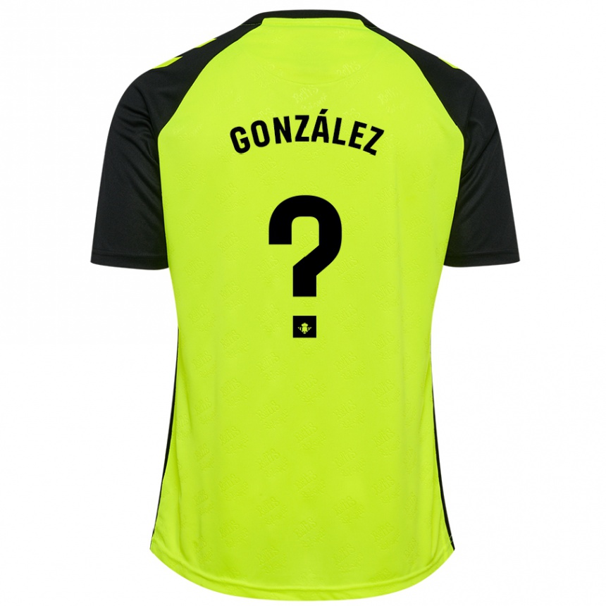 Niño Fútbol Camiseta Manu González #0 Amarillo Fluorescente Negro 2ª Equipación 2024/25