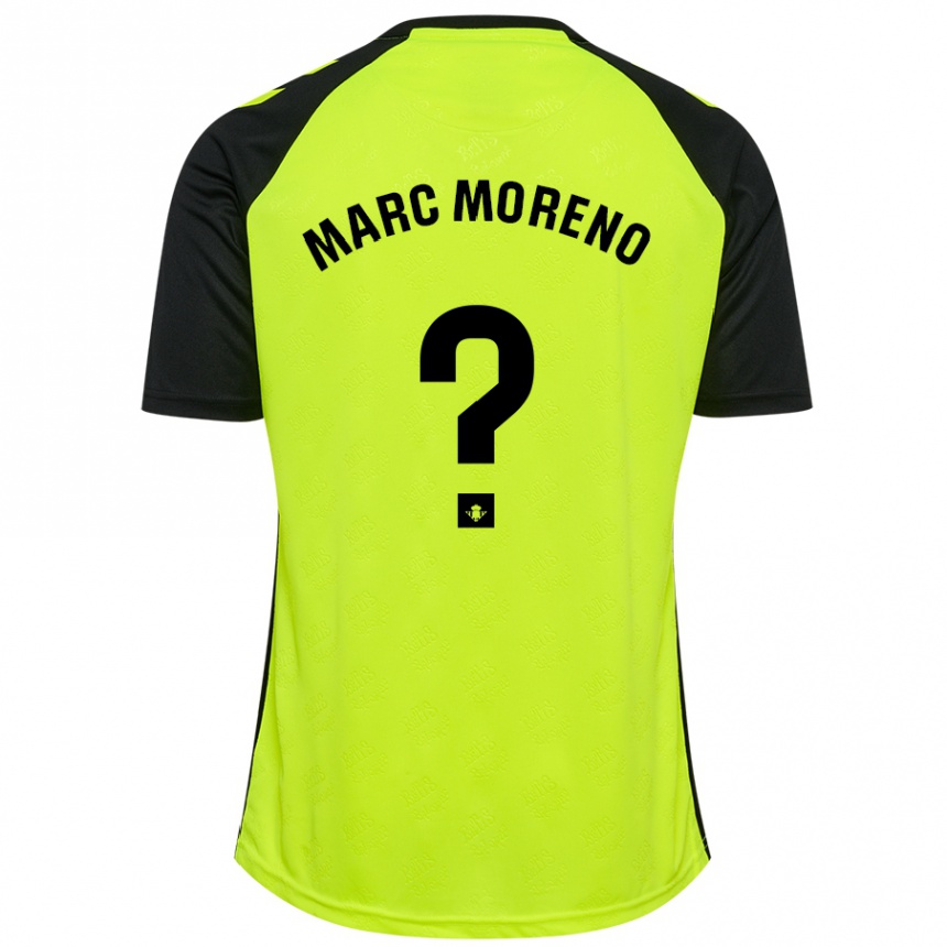 Niño Fútbol Camiseta Marc Moreno #0 Amarillo Fluorescente Negro 2ª Equipación 2024/25