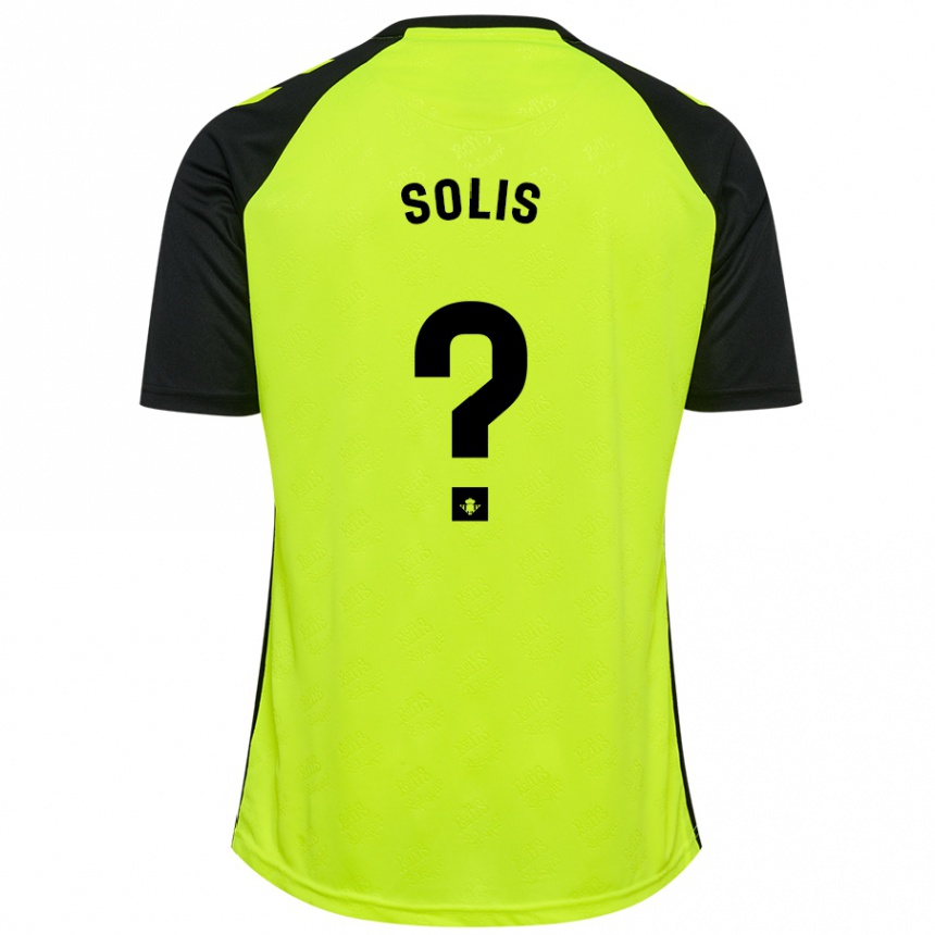 Niño Fútbol Camiseta Marcos Solís #0 Amarillo Fluorescente Negro 2ª Equipación 2024/25