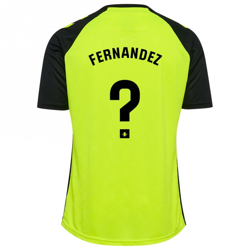 Niño Fútbol Camiseta Nicolás Fernández #0 Amarillo Fluorescente Negro 2ª Equipación 2024/25