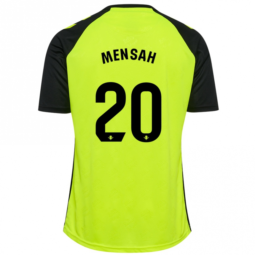 Niño Fútbol Camiseta Mawuli Mensah #20 Amarillo Fluorescente Negro 2ª Equipación 2024/25