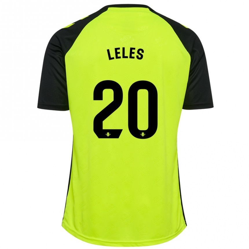 Niño Fútbol Camiseta María De Los Ángeles Carrión Egido #20 Amarillo Fluorescente Negro 2ª Equipación 2024/25