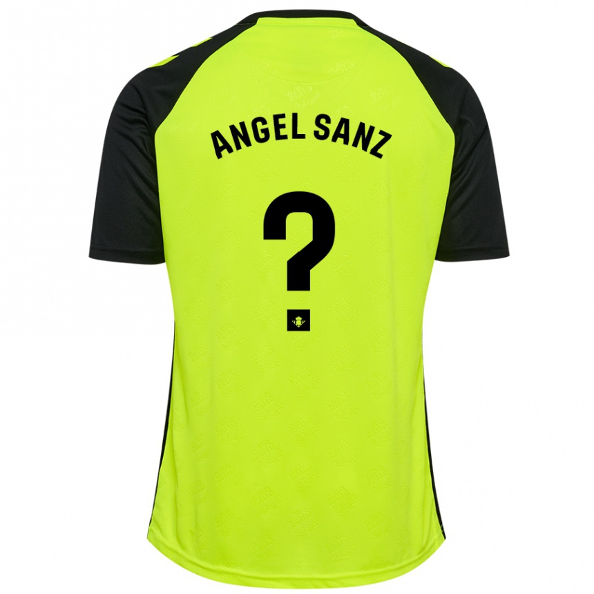 Niño Fútbol Camiseta Miguel Ángel Sanz #0 Amarillo Fluorescente Negro 2ª Equipación 2024/25