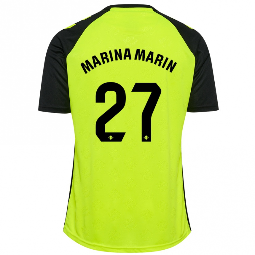 Niño Fútbol Camiseta Marina Marín #27 Amarillo Fluorescente Negro 2ª Equipación 2024/25