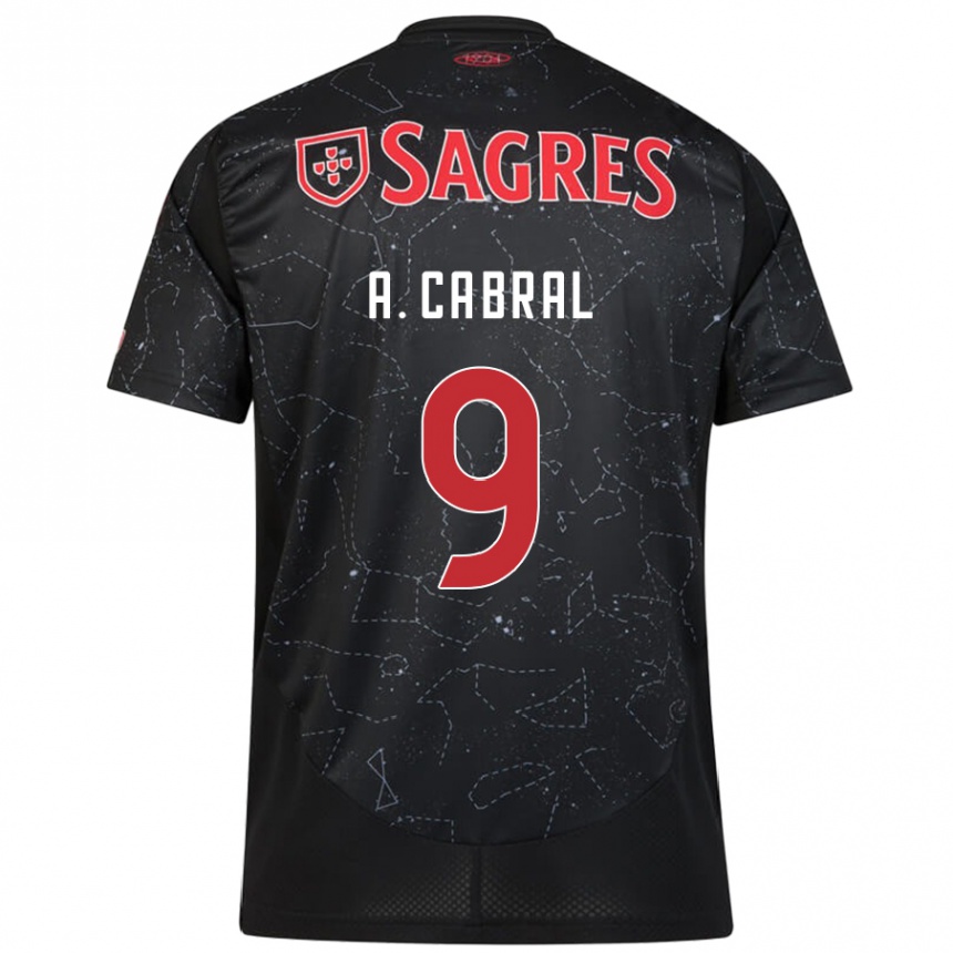 Niño Fútbol Camiseta Arthur Cabral #9 Negro Rojo 2ª Equipación 2024/25