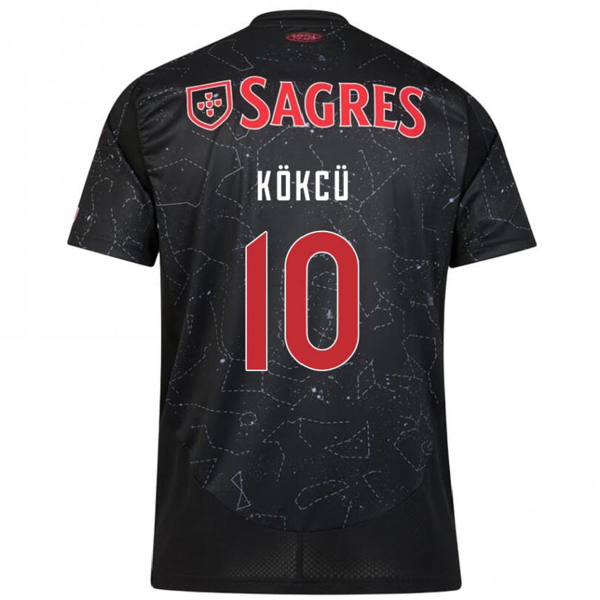 Niño Fútbol Camiseta Orkun Kökcü #10 Negro Rojo 2ª Equipación 2024/25