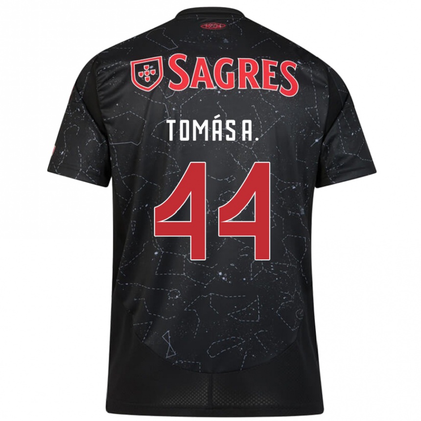 Niño Fútbol Camiseta Tomás Araújo #44 Negro Rojo 2ª Equipación 2024/25