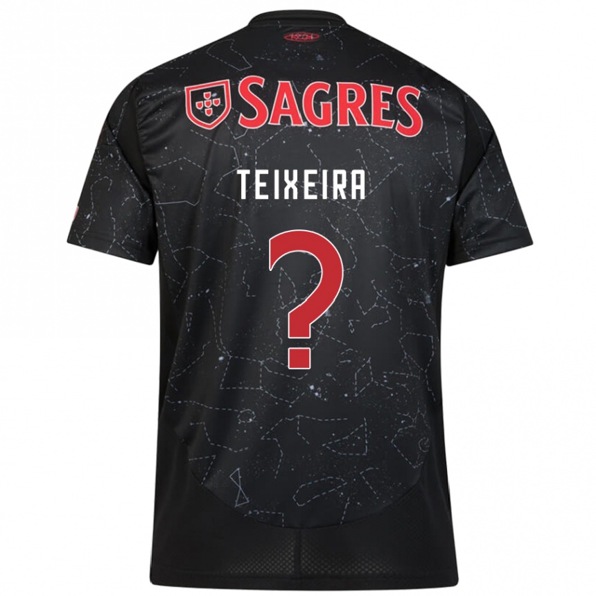 Niño Fútbol Camiseta Ricardo Teixeira #0 Negro Rojo 2ª Equipación 2024/25