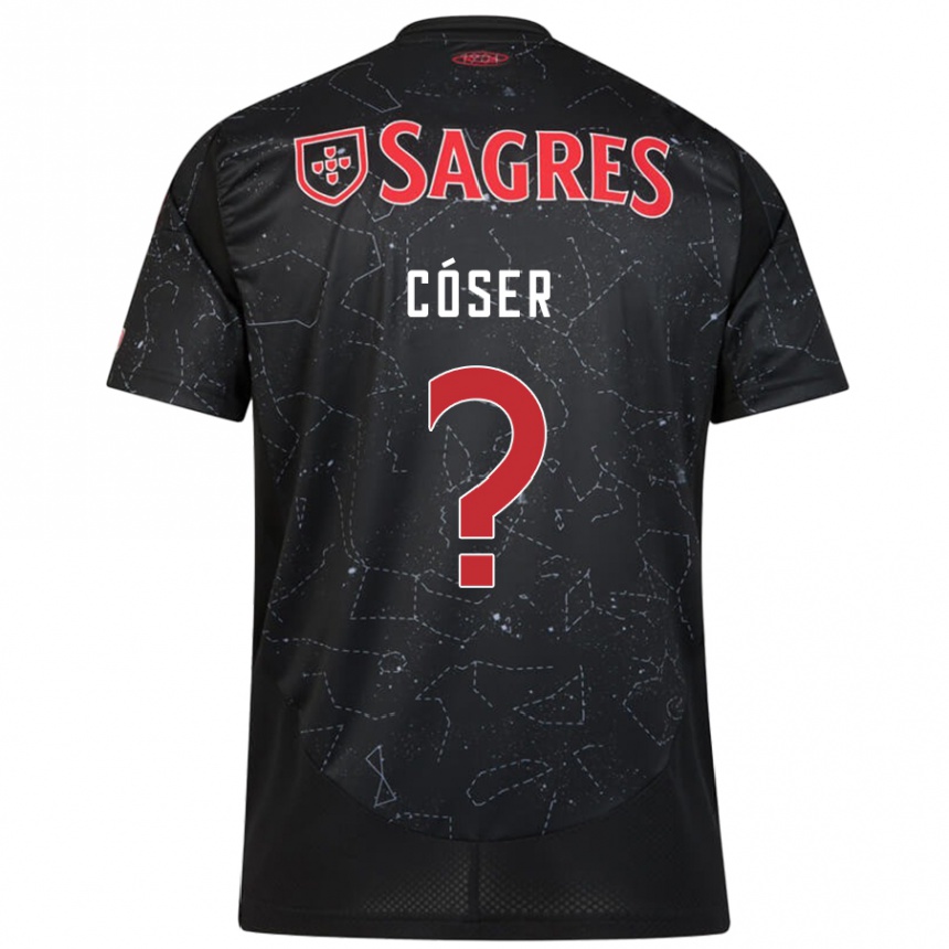 Niño Fútbol Camiseta Tiago Cóser #0 Negro Rojo 2ª Equipación 2024/25